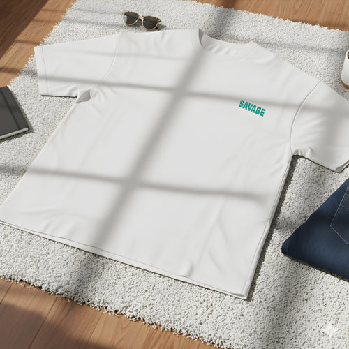 "SAVAGE WOLF" Oversized T-Shirt | Streetwear Graphic Tee | 240 GSM White Cotton