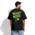 "BEAST MODE: ON" Gym Oversized T-Shirt | Heavyweight 240 GSM Black Fitness Tee